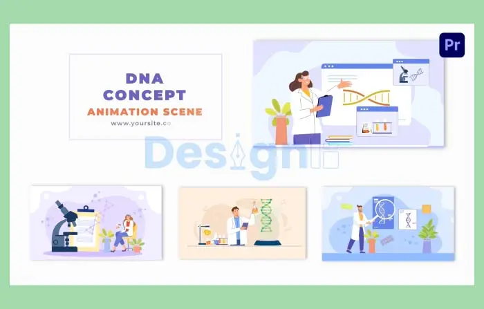 DNA Testing Process Vector Character Animation Scene
